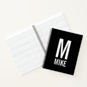 Moderne persoonlijke badmonogram en naam notitieboek (Binnen)