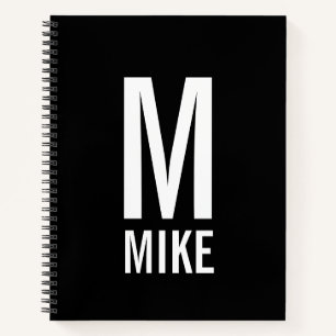 Moderne persoonlijke badmonogram en naam notitieboek