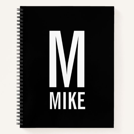 Moderne persoonlijke badmonogram en naam notitieboek (Voorkant)
