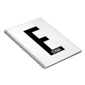 Moderne persoonlijke badmonogram en naam notitieboek (Rechterzijde)
