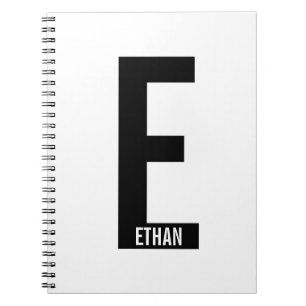 Moderne persoonlijke badmonogram en naam notitieboek