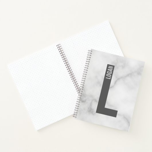 Moderne persoonlijke badmonogram en naam notitieboek (Binnen)