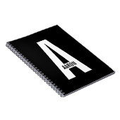 Moderne persoonlijke badmonogram en naam notitieboek (Rechterzijde)