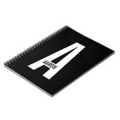 Moderne persoonlijke badmonogram en naam notitieboek (Linkerzijde)