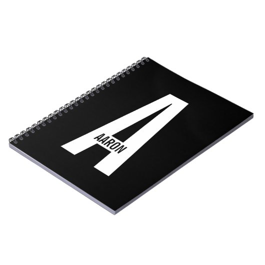 Moderne persoonlijke badmonogram en naam notitieboek (Linkerzijde)