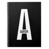 Moderne persoonlijke badmonogram en naam notitieboek (Voorkant)