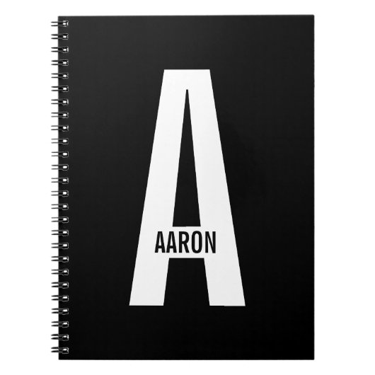 Moderne persoonlijke badmonogram en naam notitieboek (Voorkant)