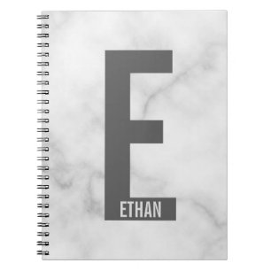 Moderne persoonlijke badmonogram en naam notitieboek