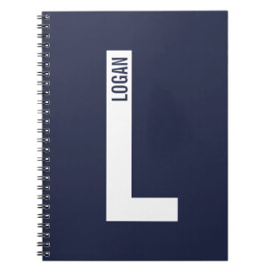 Moderne persoonlijke badmonogram en naam notitieboek