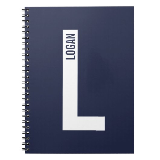 Moderne persoonlijke badmonogram en naam notitieboek (Voorkant)