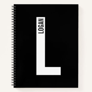 Moderne persoonlijke badmonogram en naam notitieboek