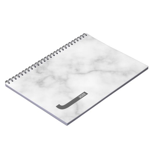 Moderne persoonlijke badmonogram en naam notitieboek (Linkerzijde)