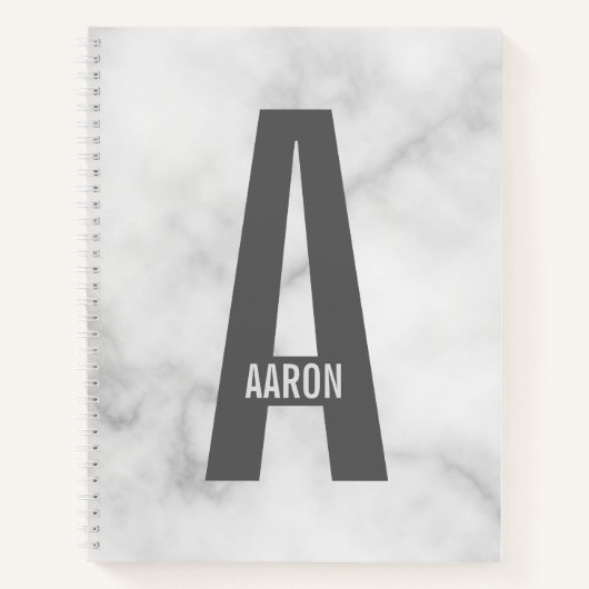 Moderne persoonlijke badmonogram en naam notitieboek (Voorkant)