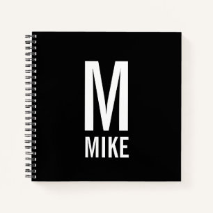 Moderne persoonlijke badmonogram en naam notitieboek