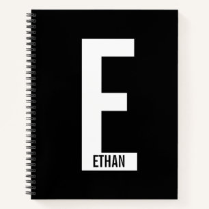 Moderne persoonlijke badmonogram en naam notitieboek