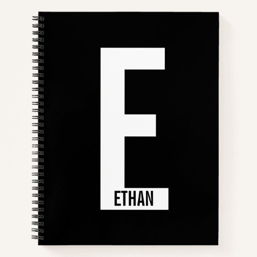 Moderne persoonlijke badmonogram en naam notitieboek (Voorkant)