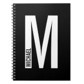 Moderne persoonlijke badmonogram en naam notitieboek (Voorkant)