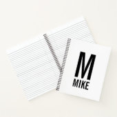 Moderne persoonlijke badmonogram en naam notitieboek (Binnen)