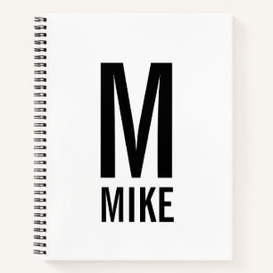 Moderne persoonlijke badmonogram en naam notitieboek
