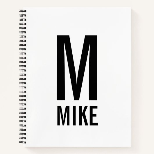 Moderne persoonlijke badmonogram en naam notitieboek (Voorkant)