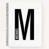 Moderne persoonlijke badmonogram en naam notitieboek (Voorkant)