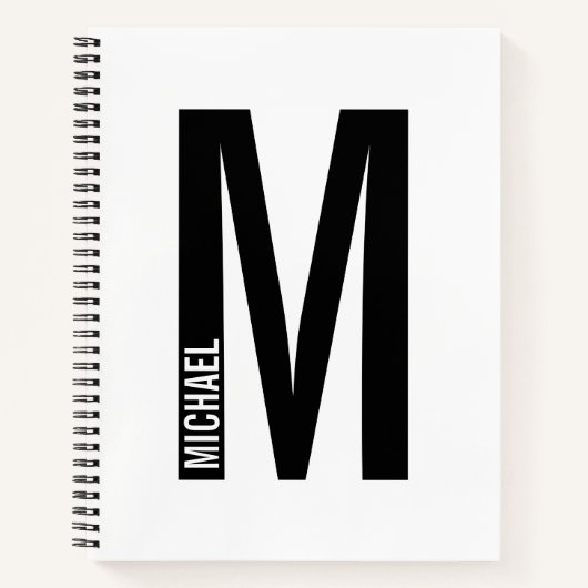 Moderne persoonlijke badmonogram en naam notitieboek (Voorkant)