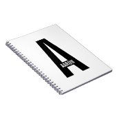 Moderne persoonlijke badmonogram en naam notitieboek (Rechterzijde)
