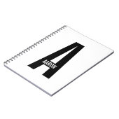 Moderne persoonlijke badmonogram en naam notitieboek (Linkerzijde)