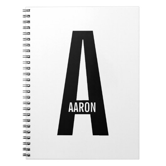 Moderne persoonlijke badmonogram en naam notitieboek (Voorkant)