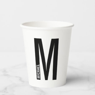 Moderne persoonlijke badmonogram en naam papieren bekers