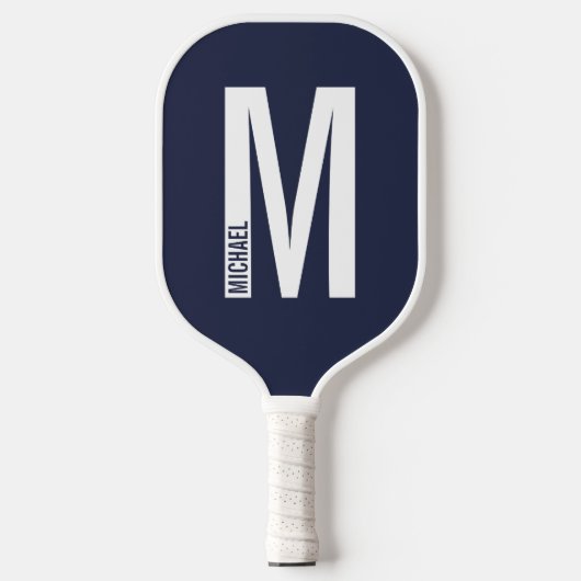 Moderne persoonlijke badmonogram en naam pickleball paddle (Voorkant)