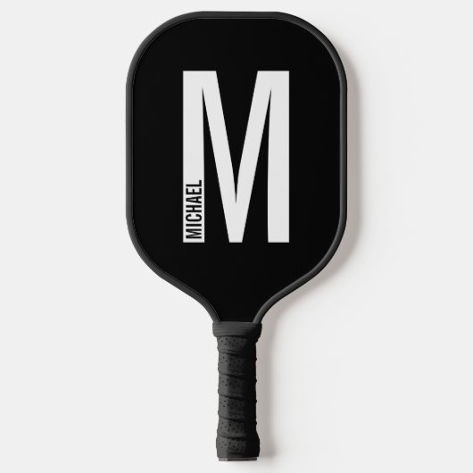 Moderne persoonlijke badmonogram en naam pickleball paddle (Voorkant)