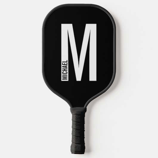 Moderne persoonlijke badmonogram en naam pickleball paddle (Achterkant)