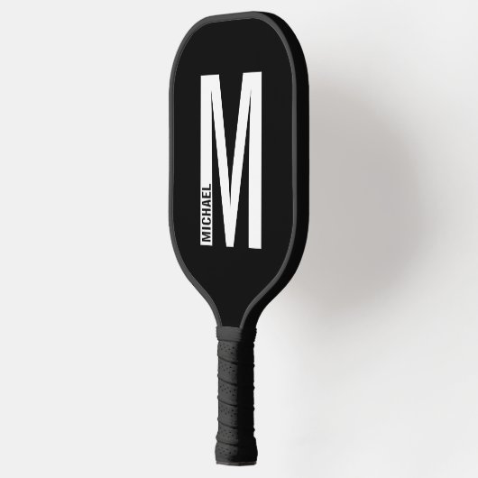 Moderne persoonlijke badmonogram en naam pickleball paddle (Links)