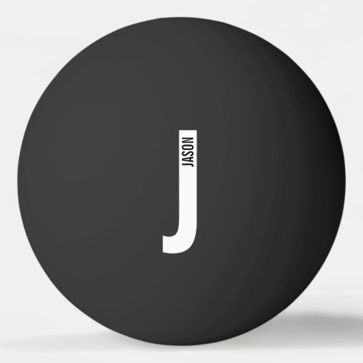 Moderne persoonlijke badmonogram en naam pingpongbal (Voorkant)