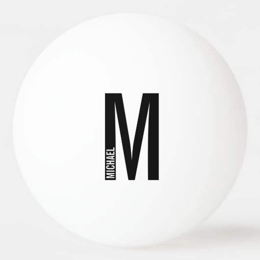 Moderne persoonlijke badmonogram en naam pingpongbal (Voorkant)
