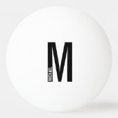 Moderne persoonlijke badmonogram en naam pingpongbal (Achterkant)