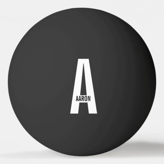 Moderne persoonlijke badmonogram en naam pingpongbal (Voorkant)
