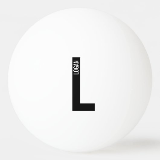 Moderne persoonlijke badmonogram en naam pingpongbal (Achterkant)