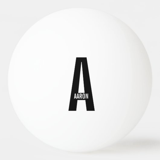 Moderne persoonlijke badmonogram en naam pingpongbal (Voorkant)