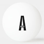 Moderne persoonlijke badmonogram en naam pingpongbal (Achterkant)