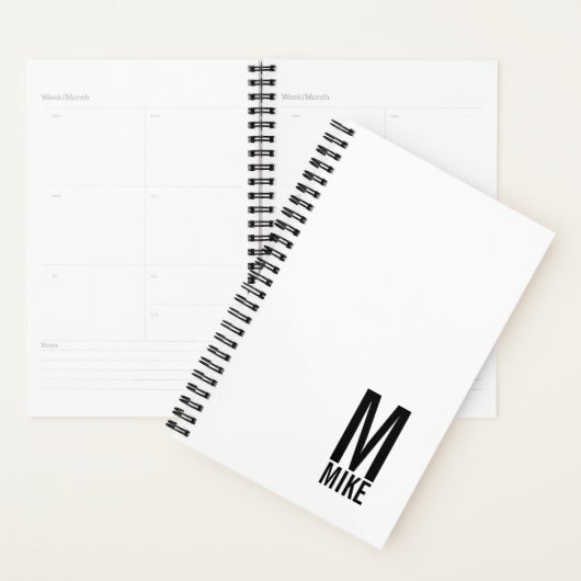 Moderne persoonlijke badmonogram en naam planner (Display)