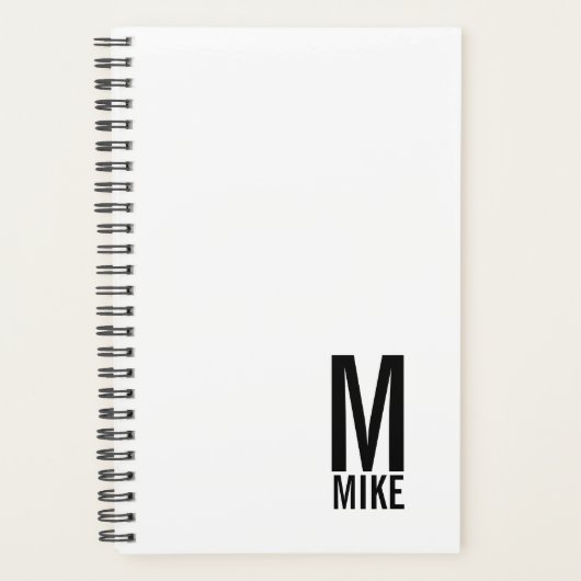 Moderne persoonlijke badmonogram en naam planner (Voorkant)