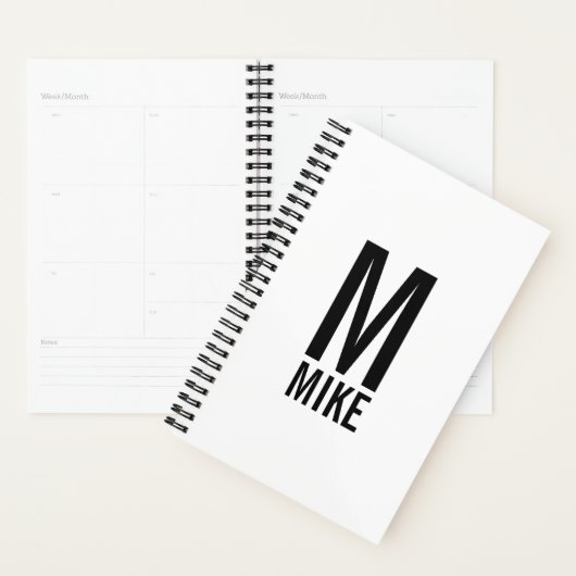 Moderne persoonlijke badmonogram en naam planner (Display)