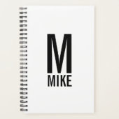 Moderne persoonlijke badmonogram en naam planner (Voorkant)