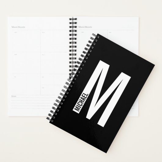Moderne persoonlijke badmonogram en naam planner (Display)