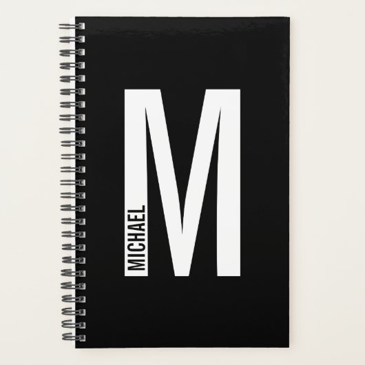 Moderne persoonlijke badmonogram en naam planner (Voorkant)