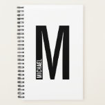 Moderne persoonlijke badmonogram en naam planner<br><div class="desc">Modern Monogram ontwerp met gepersonaliseerde monogram letter "M" en een naam in de moderne vetgedrukte sans serif letterstijl.</div>