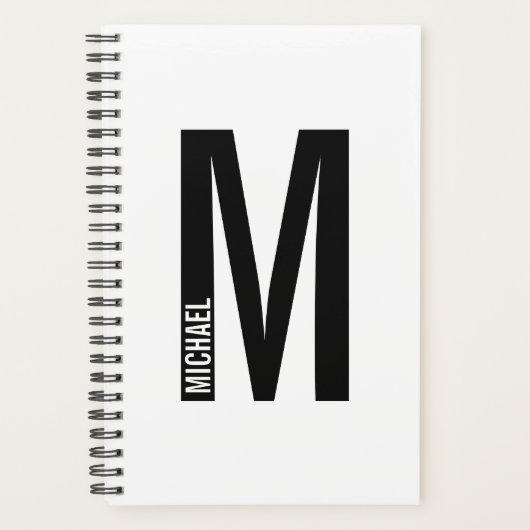 Moderne persoonlijke badmonogram en naam planner (Voorkant)