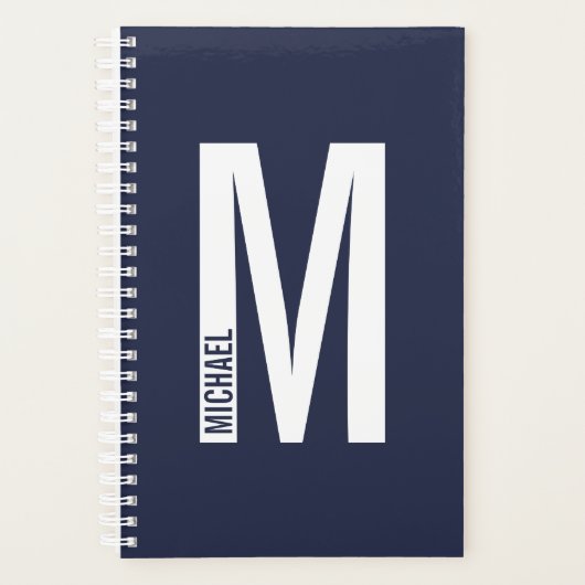 Moderne persoonlijke badmonogram en naam planner (Voorkant)